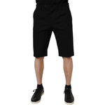 Dolce & Gabbana Black Cotton Stretch Mid Waist Bermuda Shorts PAN75738-44