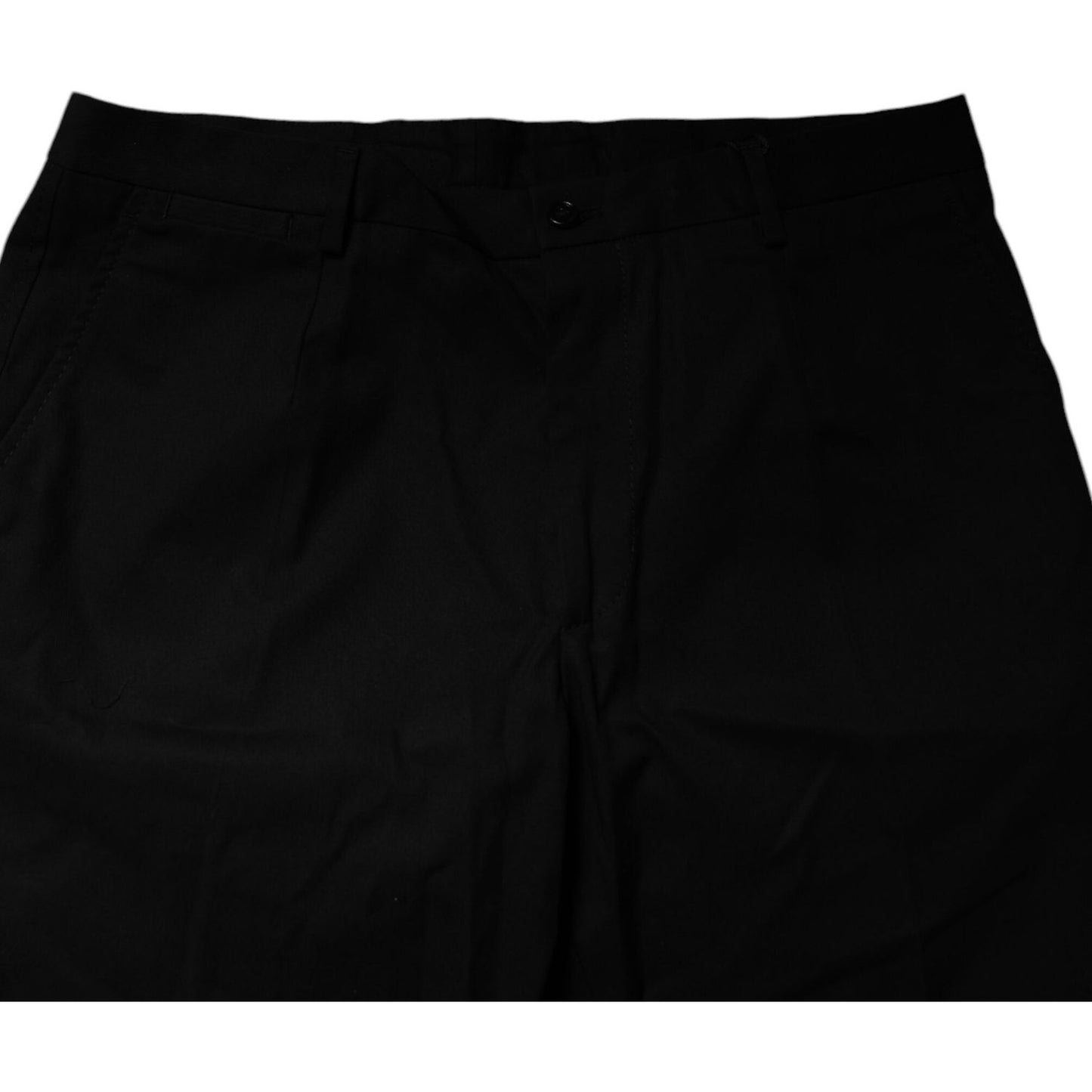 Dolce & Gabbana Black Cotton Stretch Mid Waist Bermuda Shorts PAN75738-44