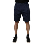 Dolce & Gabbana Dark Blue Cotton Mid Waist Men Bermuda Shorts PAN75750-46