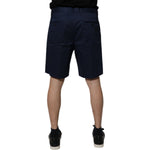 Dolce & Gabbana Dark Blue Cotton Mid Waist Men Bermuda Shorts PAN75750-46