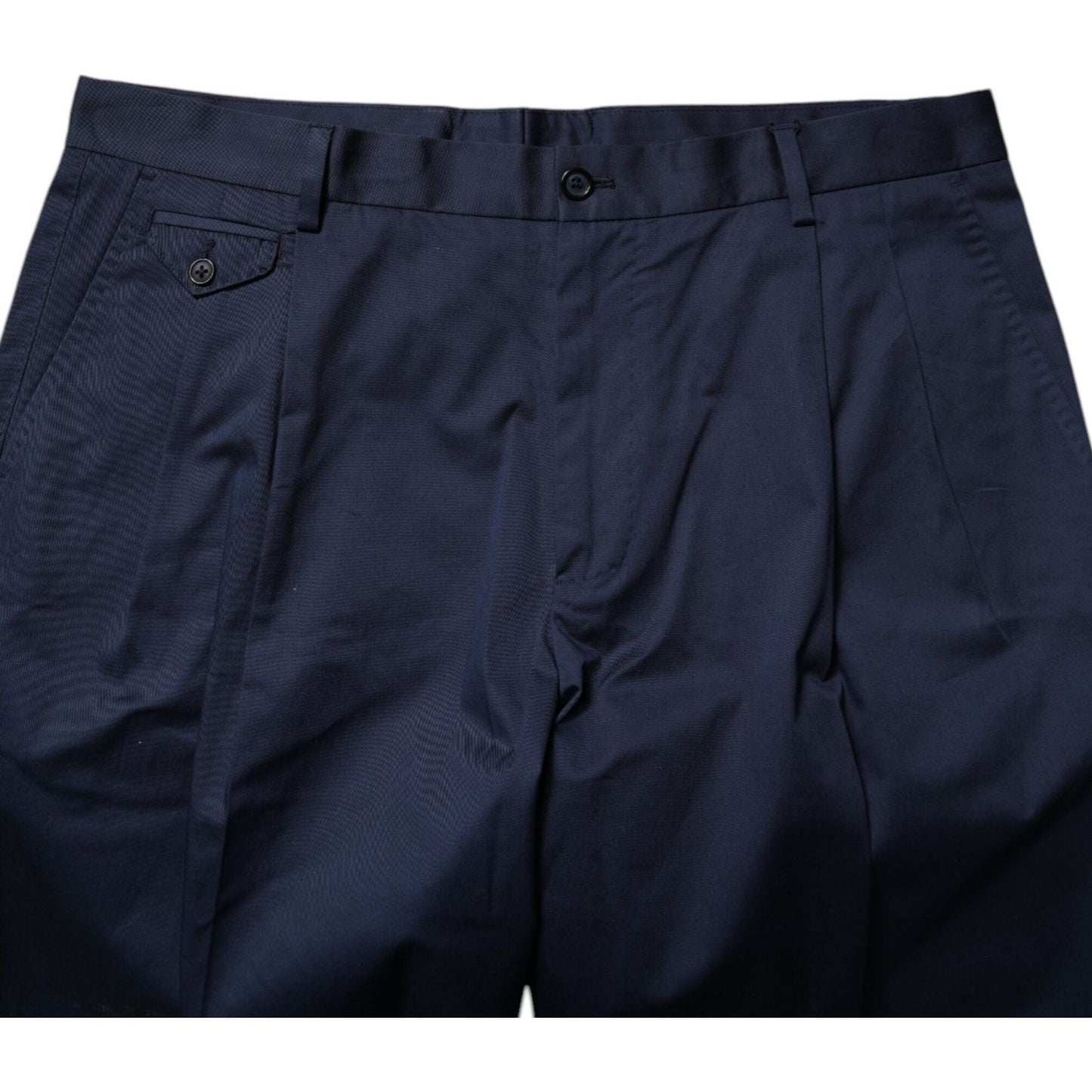 Dolce & Gabbana Dark Blue Cotton Mid Waist Men Bermuda Shorts PAN75750-46