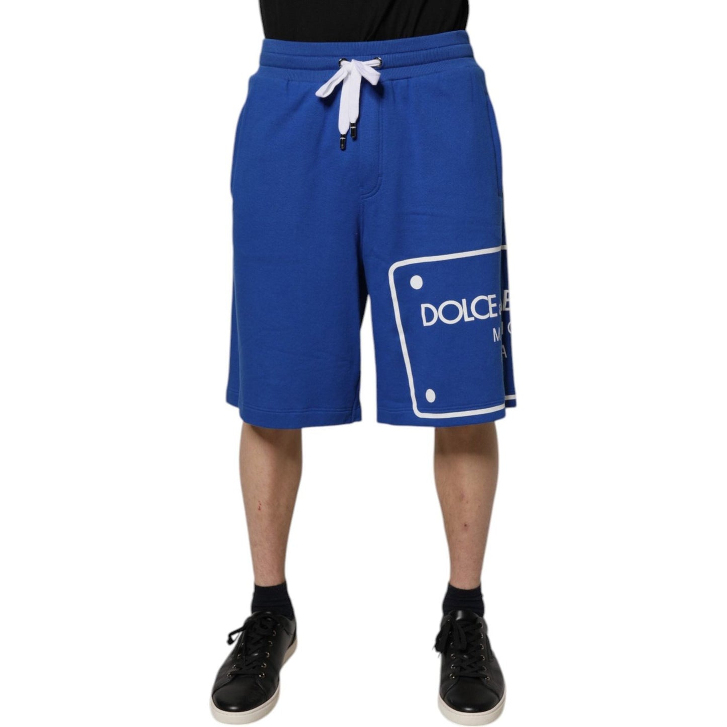Dolce & Gabbana Blue Logo Cotton Bermuda Sweatshorts Shorts PAN76169-48