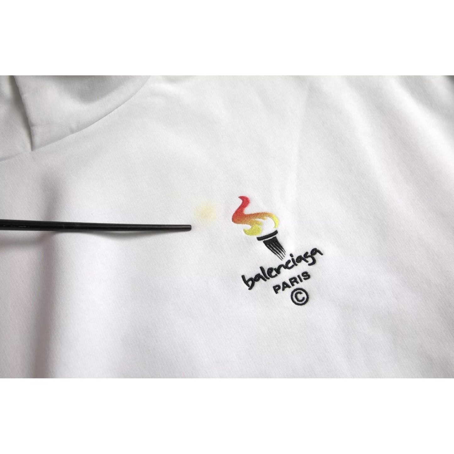 Balenciaga White Cotton Logo Hooded Pullover Oversize Sweater TSH84989-XS
