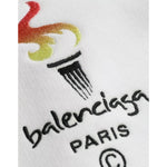 Balenciaga White Cotton Logo Hooded Pullover Oversize Sweater TSH84989-XS