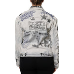 Dolce & Gabbana Light Blue Graffiti Button Down Denim Jacket JKT41298-40