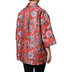 Dolce & Gabbana Red Floral Jacquard Button Down Coat Jacket JKT41384-38