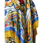 Dolce & Gabbana Multicolor Majolica Kaftan Short Sleeves Maxi Dress DR81636-36