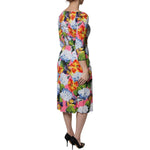 Dolce & Gabbana Multicolor Floral Side Slit Midi Dress DR81652-36