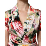 Dolce & Gabbana Multicolor Floral Short Sleeves Sheath Midi Dress DR81654-36