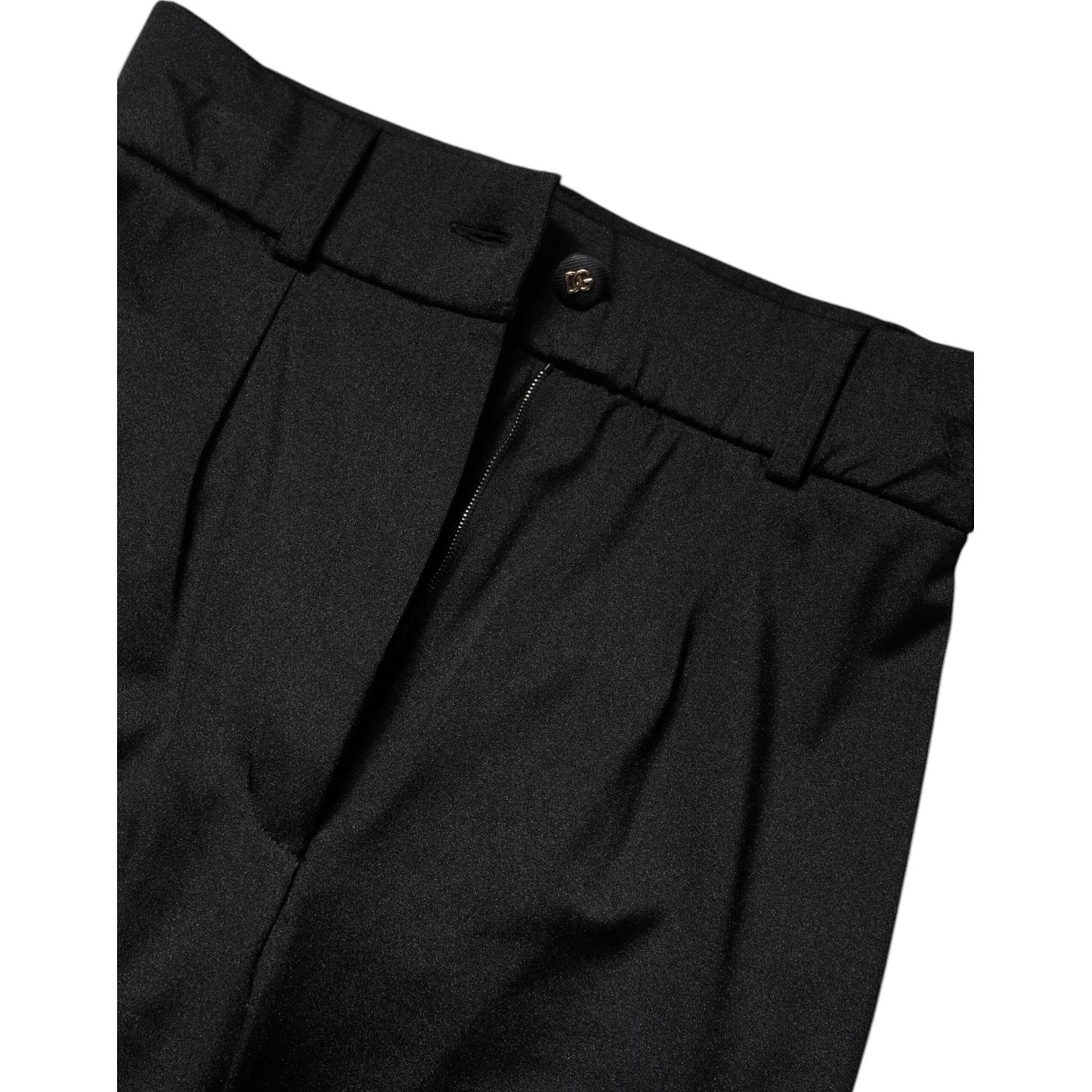Dolce & Gabbana Black Nylon High Waist Slim Fit Pants PAN75988-42