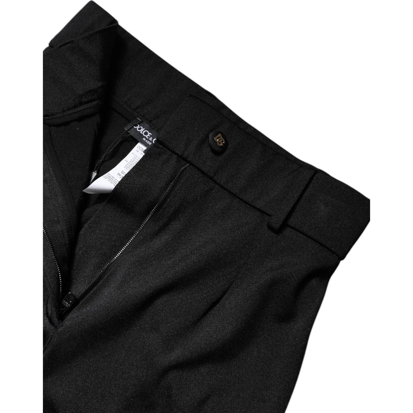 Dolce & Gabbana Black Nylon High Waist Slim Fit Pants PAN76157-46