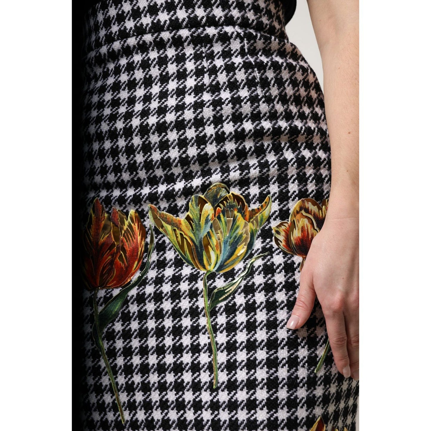 Dolce & Gabbana Multicolor Floral Print High Waist Pencil Cut Skirt SKI2084-36