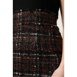 Dolce & Gabbana Multicolor High Waist Tartan Tweed Pencil Cut Skirt SKI2087-36