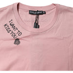 Dolce & Gabbana Pink Logo Print Cotton Crew Neck T-shirt TSH8145-40