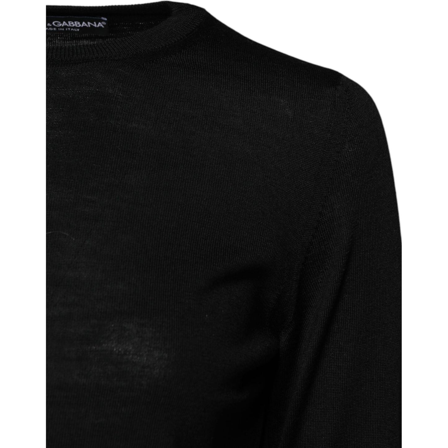 Dolce & Gabbana Black Wool Knit Crew Neck Pullover Sweater TSH87159-38