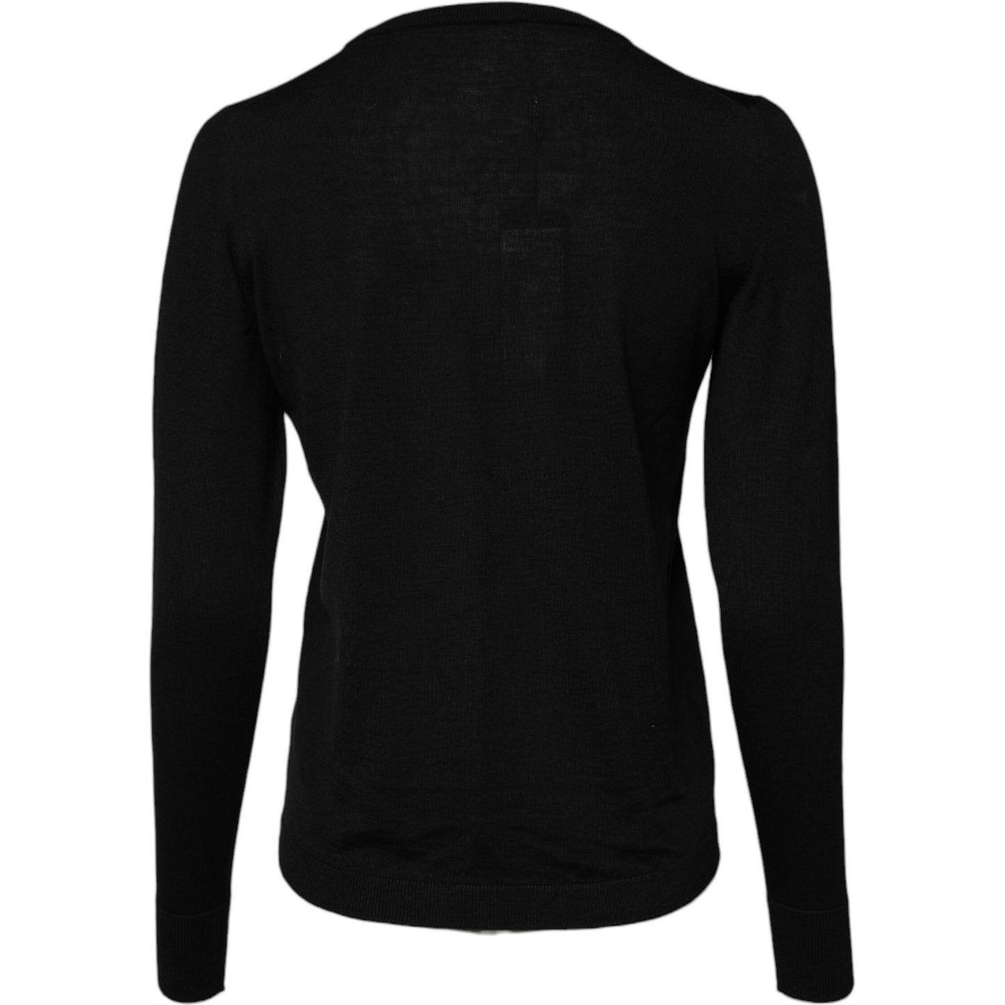 Dolce & Gabbana Black Wool Knit Crew Neck Pullover Sweater TSH87159-38