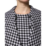 Dolce & Gabbana Black White Monochrome Patterned Floral Cape Jacket TSH90084-36