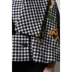 Dolce & Gabbana Black White Monochrome Patterned Floral Cape Jacket TSH90084-36