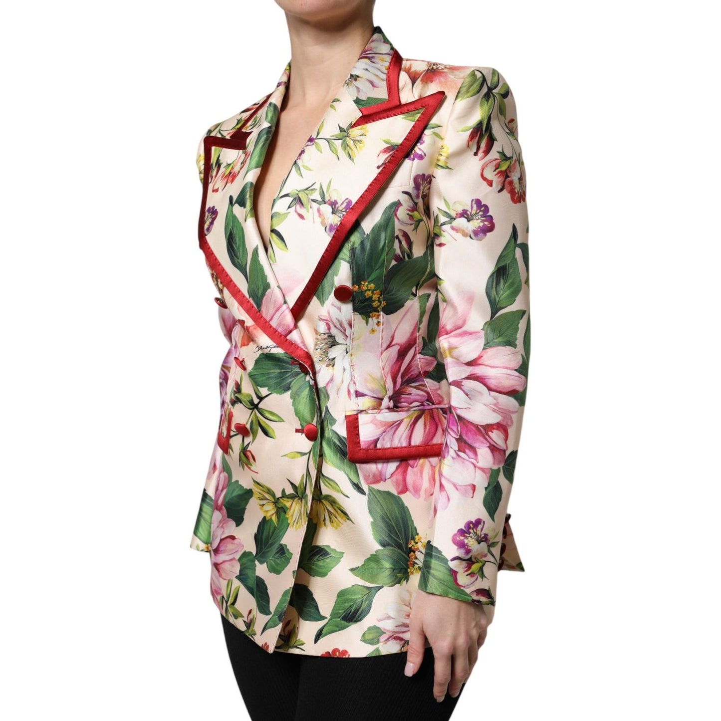 Dolce & Gabbana Multicolor Floral Double Breasted Jacket TSH90086-36