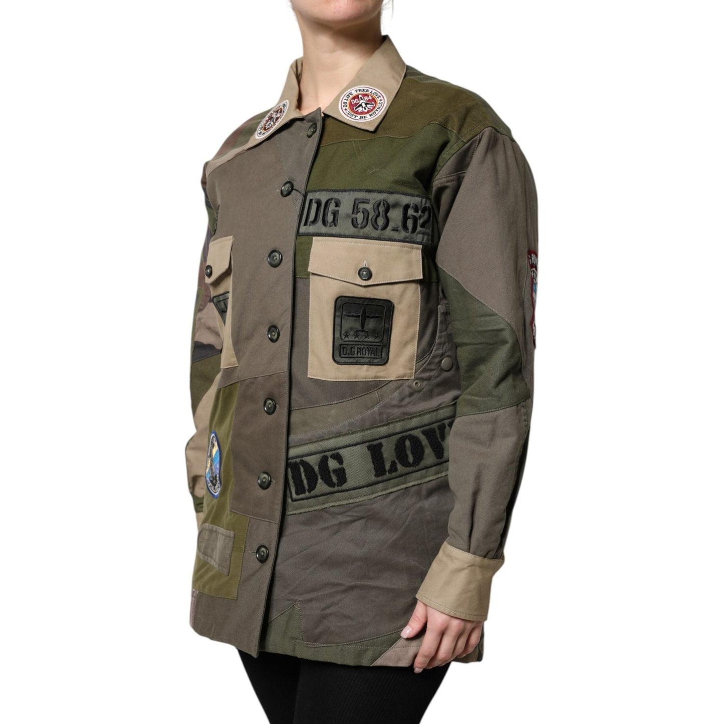 Dolce & Gabbana Military Green Cotton Button Down Jacket TSH90087-36