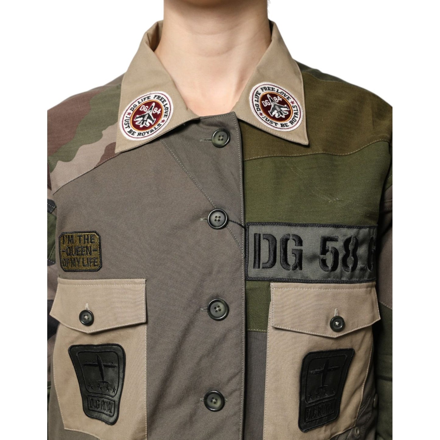 Dolce & Gabbana Military Green Cotton Button Down Jacket TSH90087-36