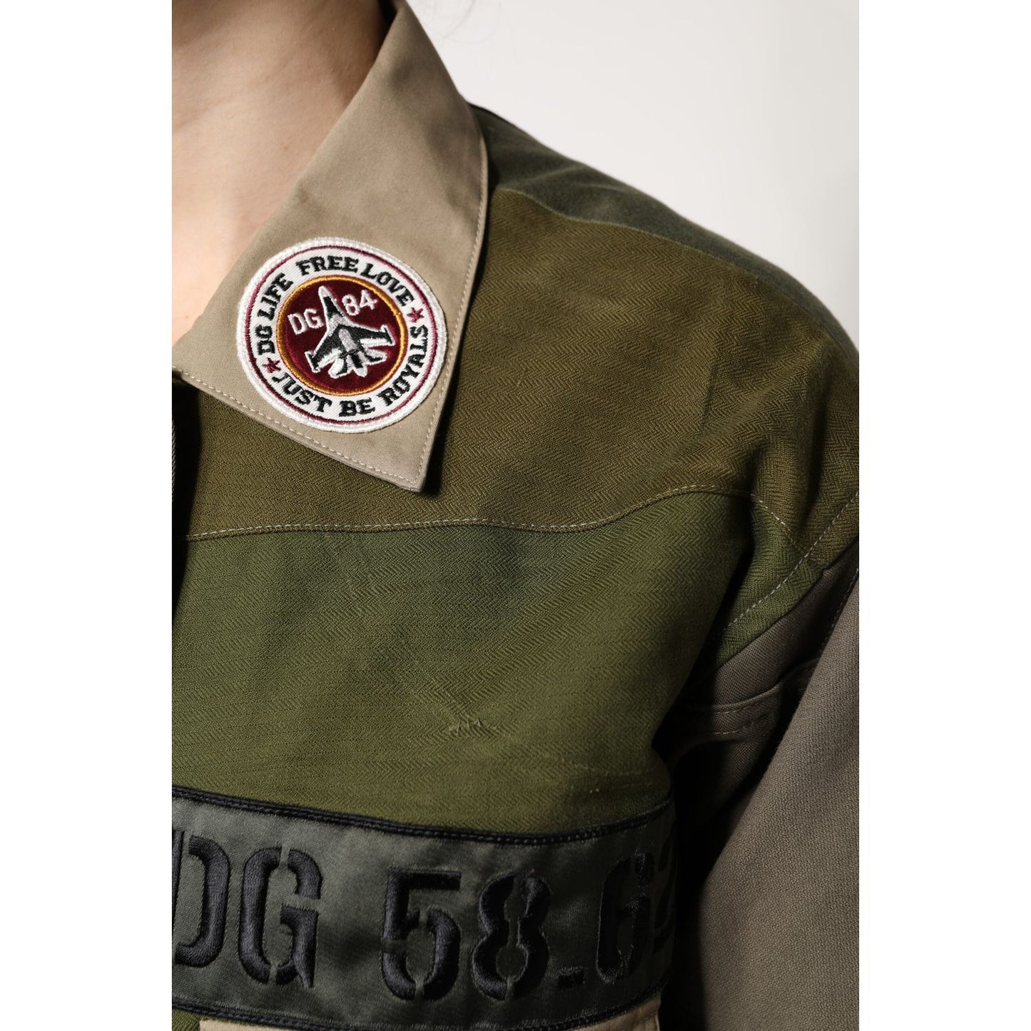Dolce & Gabbana Military Green Cotton Button Down Jacket TSH90087-36