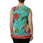 Dolce & Gabbana Multicolor Floral Silk Sleeveless Tank Top TSH90097-42
