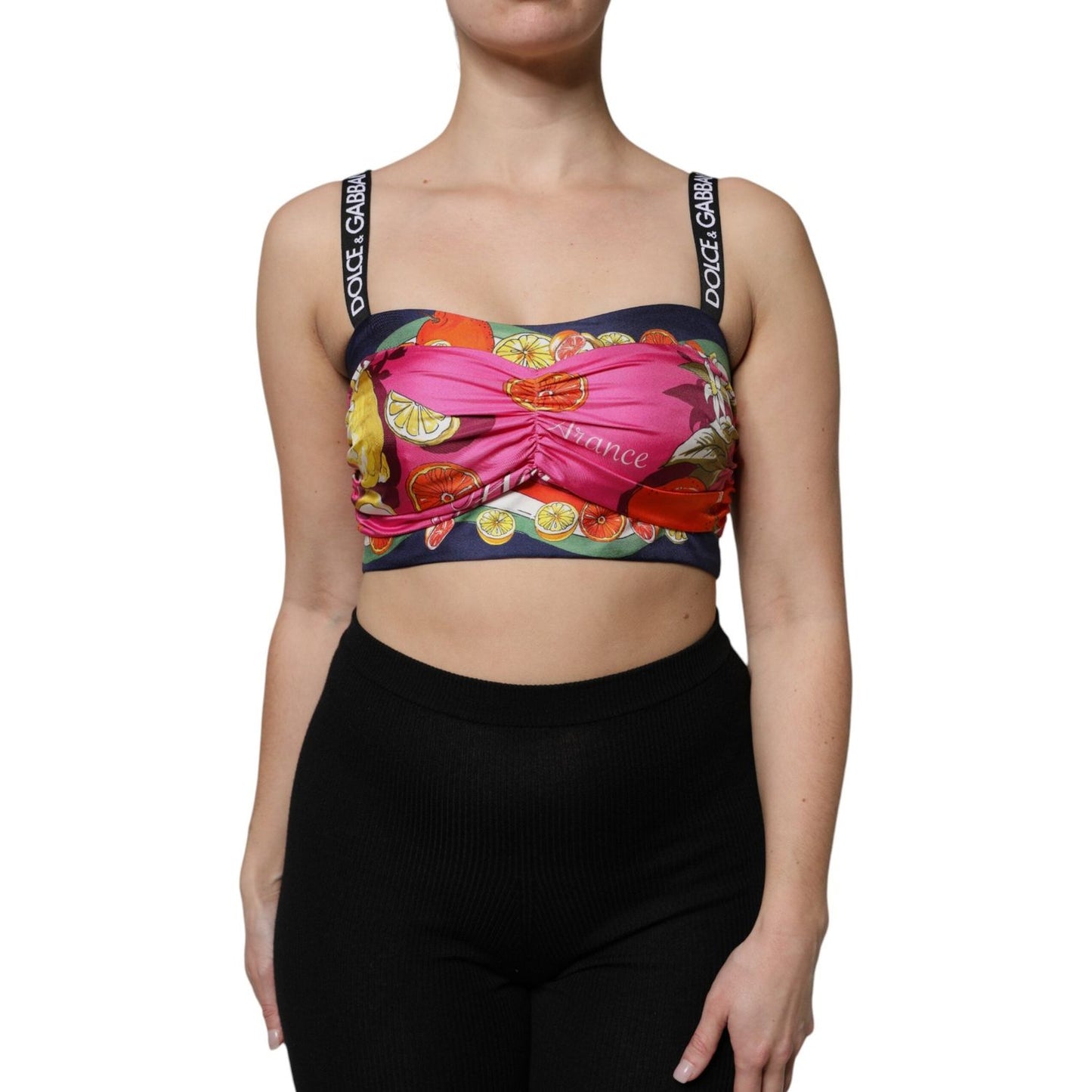 Dolce & Gabbana Multicolor Floral Sleeveless Bustier Cropped Top TSH90101-40