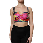 Dolce & Gabbana Multicolor Floral Sleeveless Bustier Cropped Top TSH90101-40