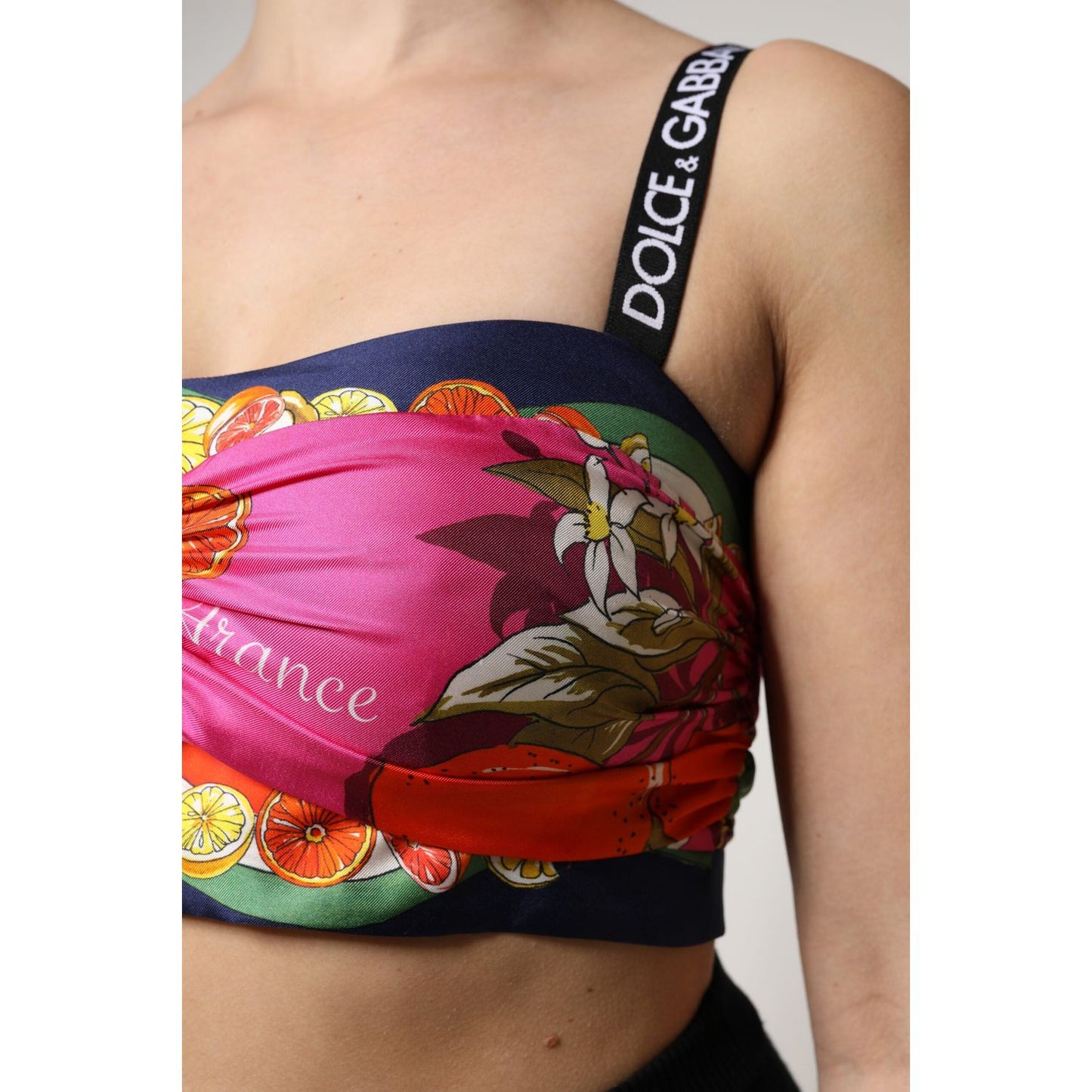 Dolce & Gabbana Multicolor Floral Sleeveless Bustier Cropped Top TSH90101-40