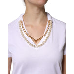 Dolce & Gabbana White Necklace Cotton Short Sleeve T-shirt TSH90242-38