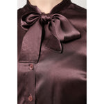 Dolce & Gabbana Brown Ascot Collar Long Sleeve Blouse Top TSH878632-42