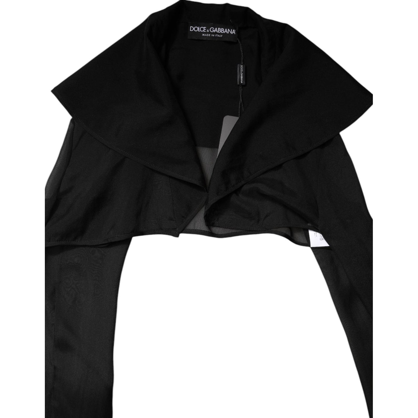 Dolce & Gabbana Black Silk Sheer Long Sleeves Blouse Top TSH878638-40