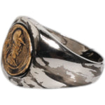 Dolce & Gabbana Silver Tone Engraved Two Color Real Brass Ring 1728,67345645728,Dolce & Gabbana,EU60 | US10,Jewelry,Material: 100% Real Brass,Men,Men - Jewelry,Preowned / Defect,Rings - Men - Jewelry,Silver SMY10464-60