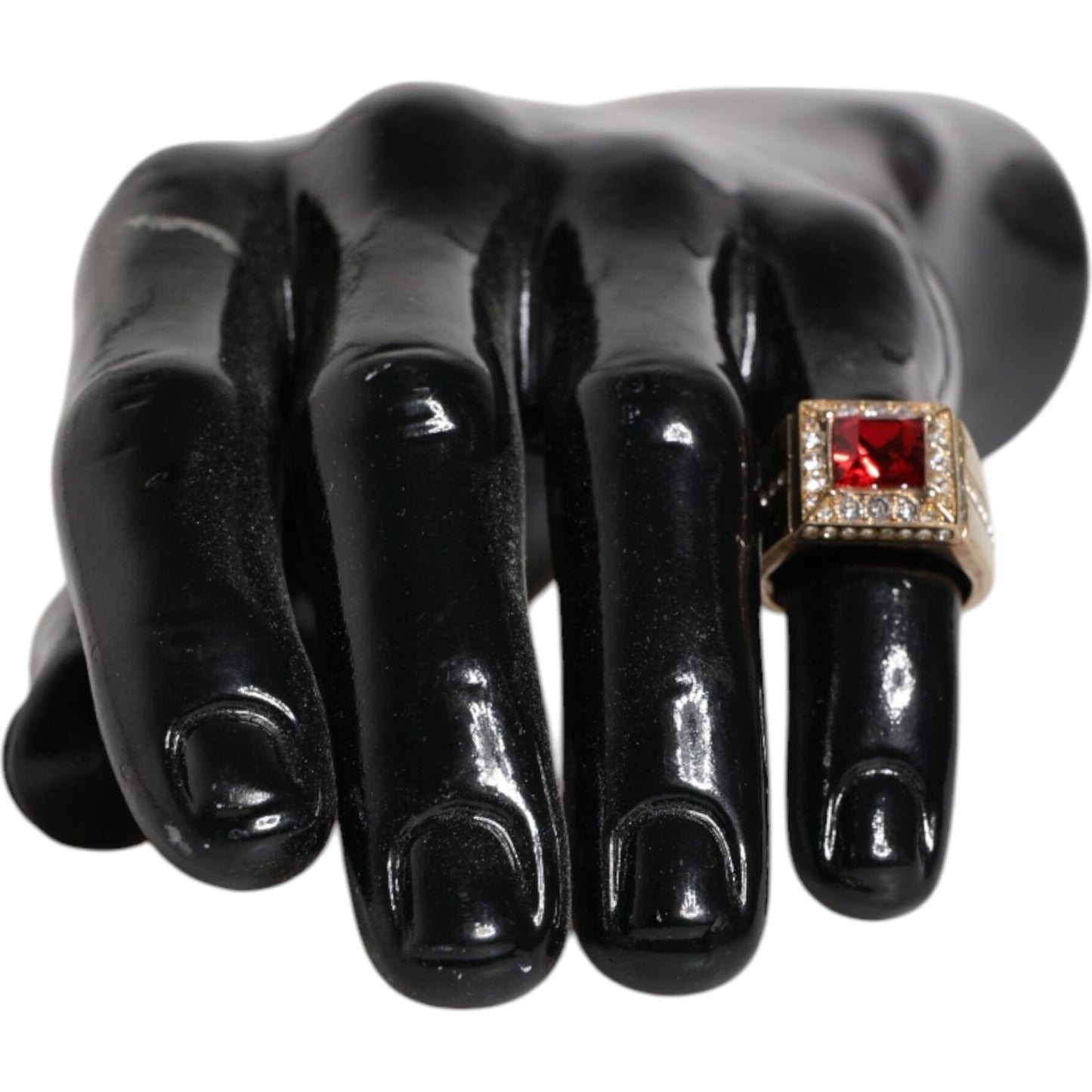 Dolce & Gabbana Gold Tone Sterling Silver 925 Crystals Ring SMY10468-58