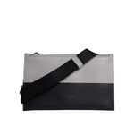 Dolce & Gabbana Black White Leather Logo Embossed Crossbody Bag