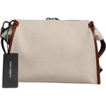 Dolce & Gabbana Beige Brown Cotton Leather Duffle Shoulder Bag BAG4323