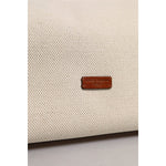 Dolce & Gabbana Beige Brown Cotton Leather Duffle Shoulder Bag