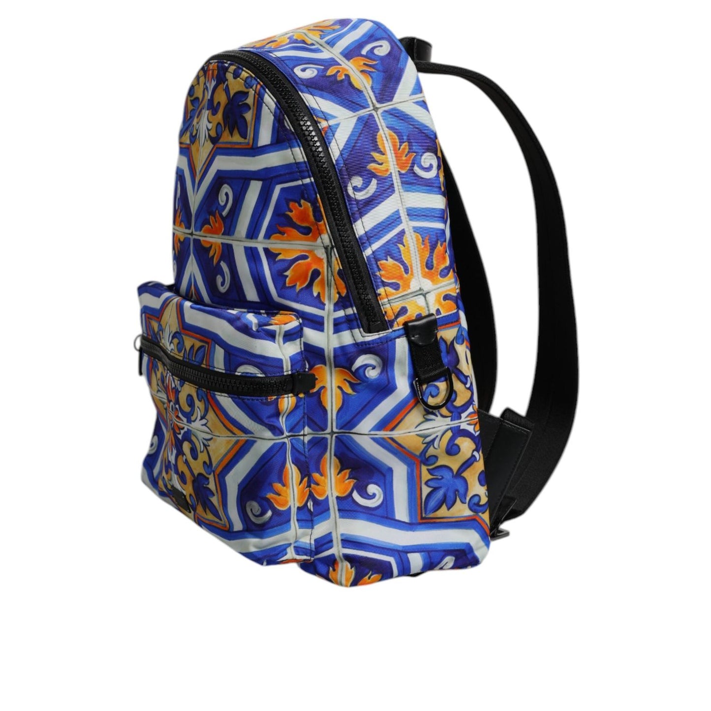 Dolce & Gabbana Multicolor Majolica Print Nylon Travel Backpack Bag