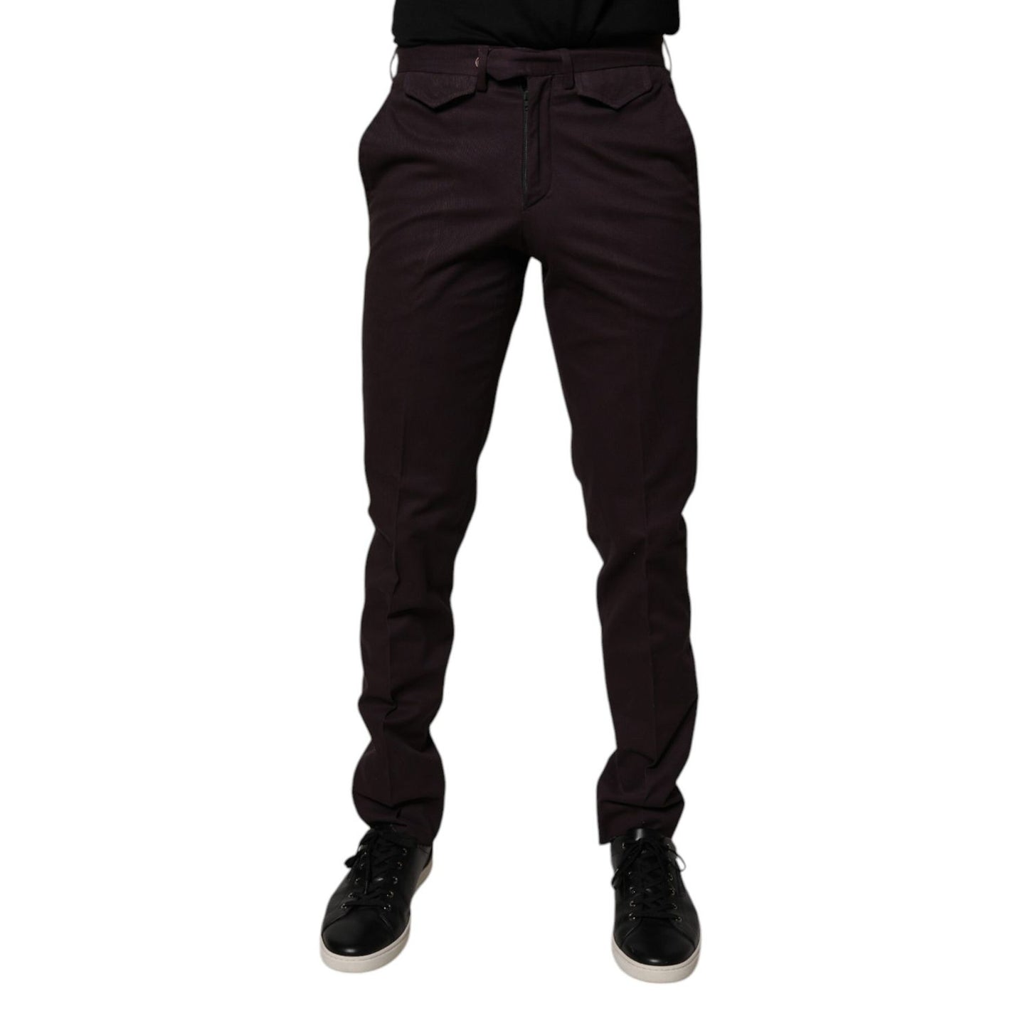 BENCIVENGA Brown Pure Cotton Slim Fit Men Dress Pants