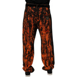 Dolce & Gabbana Black Red Tie Dye Cotton Straight Denim Jeans PAN75146-48