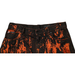 Dolce & Gabbana Black Red Tie Dye Cotton Straight Denim Jeans PAN75146-48