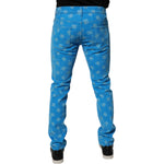 Dolce & Gabbana Blue Logo Monogram Cotton Skinny Denim Jeans PAN75149-48