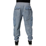 Dolce & Gabbana Light Blue Cotton Jogger Cargo Men Denim Pants PAN75157-50