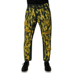 Dolce & Gabbana Black Yellow Tie Dye Tattered Skinny Men Denim Jeans PAN75159-48