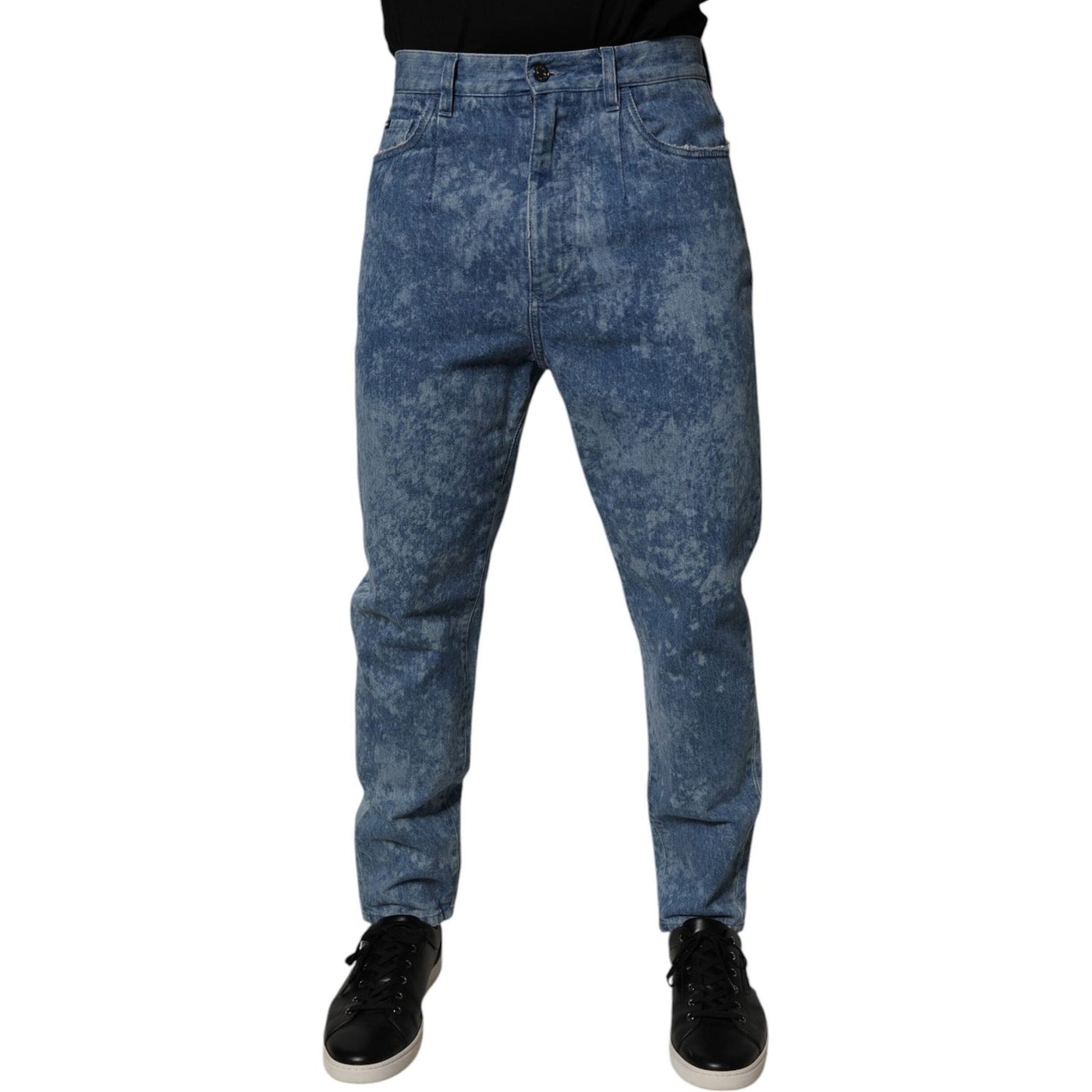 Dolce & Gabbana Blue Tie Dye Cotton Skinny Men Denim Jeans PAN75160-48