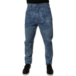 Dolce & Gabbana Blue Tie Dye Cotton Skinny Men Denim Jeans PAN75160-48