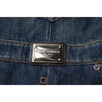 Dolce & Gabbana Dark Blue Cotton Men Jumpsuit Denim Jeans PAN75170-50