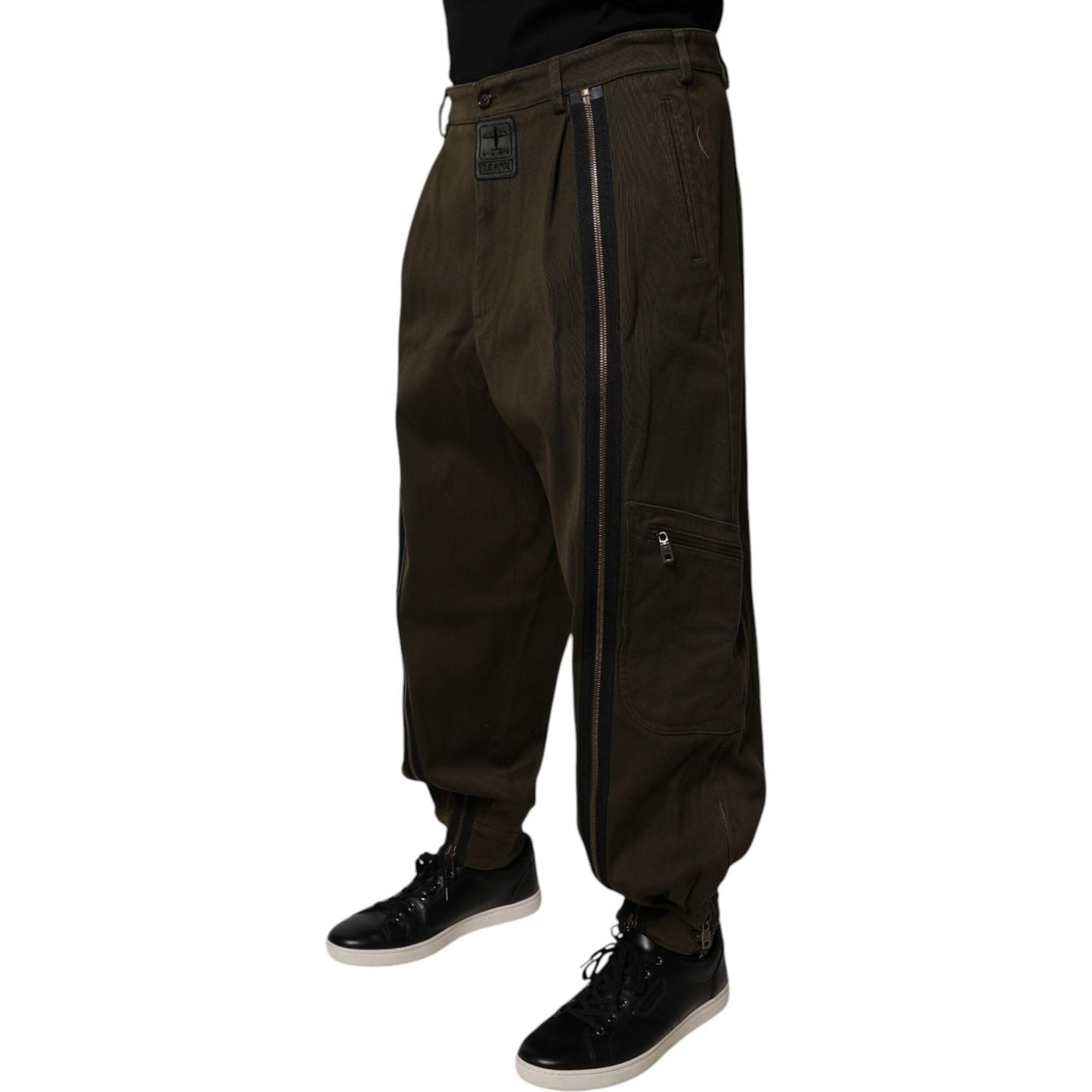 Dolce & Gabbana Dark Brown Cotton Jogger Cargo Pants PAN75174-52