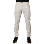 Dolce & Gabbana Off White Cotton Stretch Skinny Denim Jeans PAN75178-48